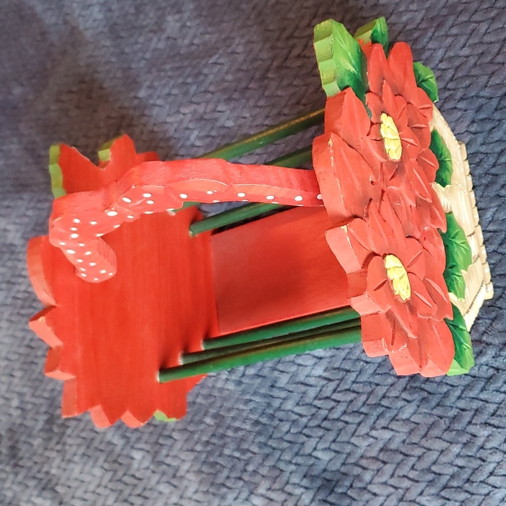 Wooden folk art basket